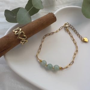 bracelets acier inox avec pierres naturelles