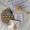 Eklyps coffret good vibes avec pierres naturelles, fleur de vie, fleurs, collier ou bracelet ou fiole ou bougie bien être cadeau