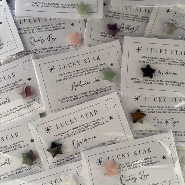 Eklyps pierre naturelles en forme d'étoiles, lucky star pour te guider, le plein de good vibes