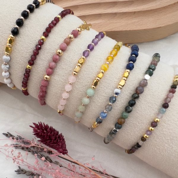 Eklyps bijoux en pierres naturelles bracelets coulissant en pierres naturelles et miyuki good vibes colorées