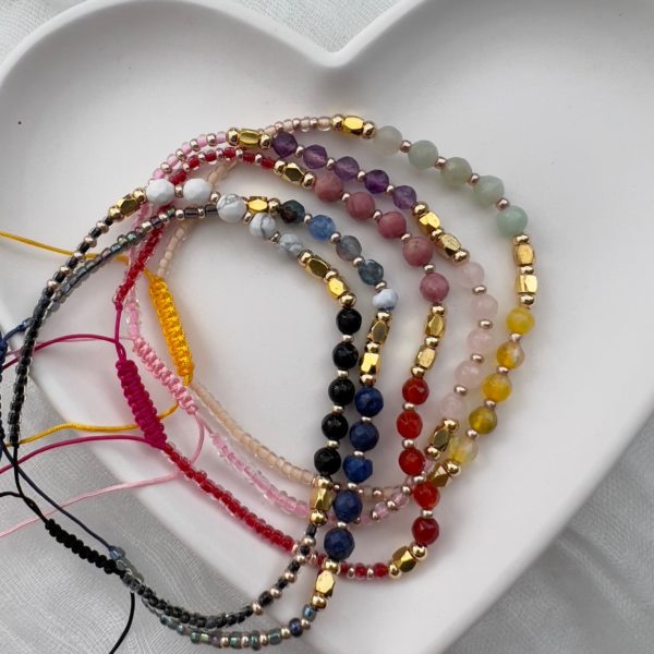 Eklyps bijoux en pierres naturelles bracelets coulissant en pierres naturelles et miyuki good vibes colorées