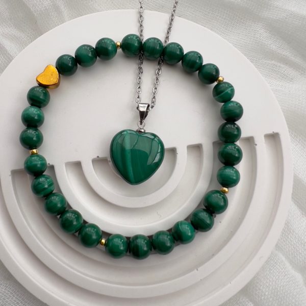 Eklyps bijou pierres naturelles bijoux en malachite bracelet et pendentif en pierre naturelle